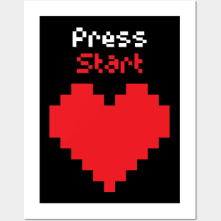 Press Start Love Posters and Art